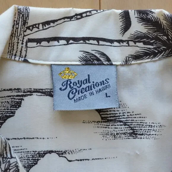 Made in Hawaii Royal Creations Hawaiian Shirt Button Up Size L - Picture 3 of 4